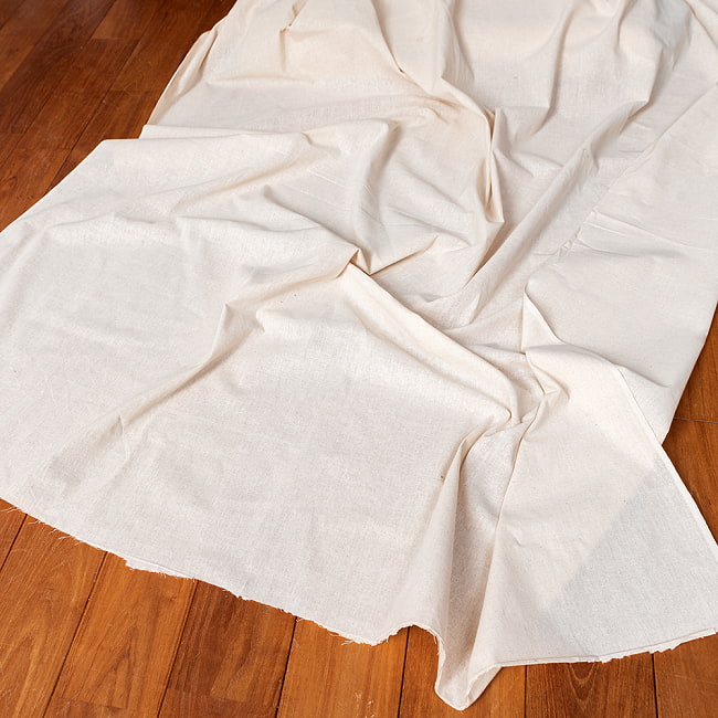 【5個セット】〔1m単位切り売り〕コットンのナチュラルファブリック(キャンバス地) 〔幅約146cm〕 8 - インドらしいナチュラルな生地