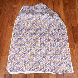 【5個セット】〔1m切単位り売り〕ジャイプル　職人手作り木版染め　色彩美しいボタニカルデザイン　おしゃれ　生地　花柄　テーブルクロス　刺繍素材などへ〔約111cm〕 - サブ3