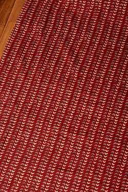 【5個セット】〔1m切単位り売り〕伝統息づく南インドから　昔ながらの更紗模様布〔約105cm〕レンガ系 - サブ4