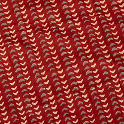 【5個セット】〔1m切単位り売り〕伝統息づく南インドから　昔ながらの更紗模様布〔約105cm〕レンガ系 - サブ5