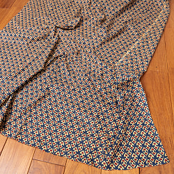 【5個セット】〔1m切単位り売り〕伝統息づく南インドから　昔ながらの更紗模様布〔約109cm〕ブルー×レッド系 - サブ2