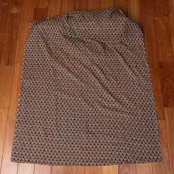 【5個セット】〔1m切単位り売り〕伝統息づく南インドから　昔ながらの更紗模様布〔約109cm〕ブルー×レッド系 - サブ3