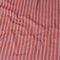 【5個セット】〔1m切単位り売り〕南インドのアローストライプ布〔幅約105cm〕 - グレー×ピンク系 - サブ2