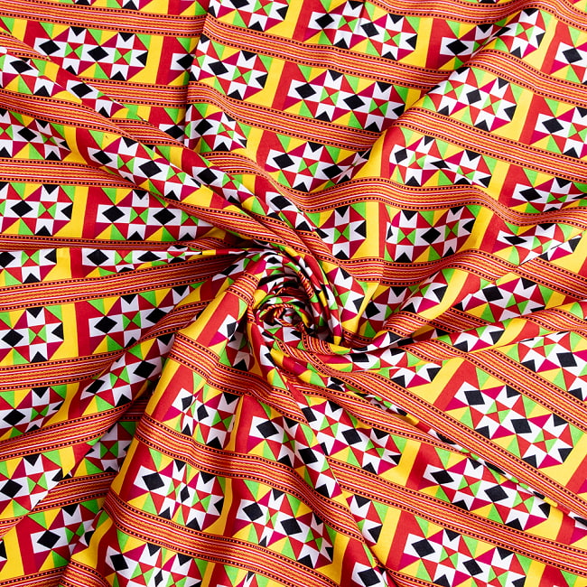 【5個セット】〔1m切単位り売り〕民族系ファブリック　生地　幾何学模様　アフリカンファブリック　フォークロア　民俗的　トライバル〔約162.5cm〕 6 - とても良い風合いです