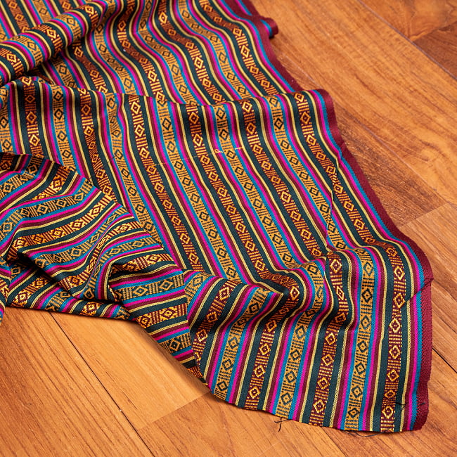 【3個セット】〔50cm切り売り〕ネパール伝統のコットン織り生地　薄手〔幅約150cm〕 6 - 縁の部分の拡大写真です