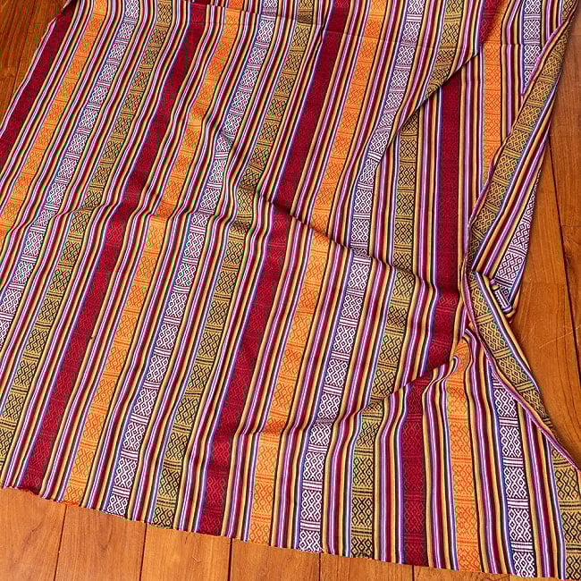 【3個セット】〔50cm切り売り〕ネパール伝統のコットン織り生地　薄手〔幅約107cm〕 7 - ネパールからやってきました