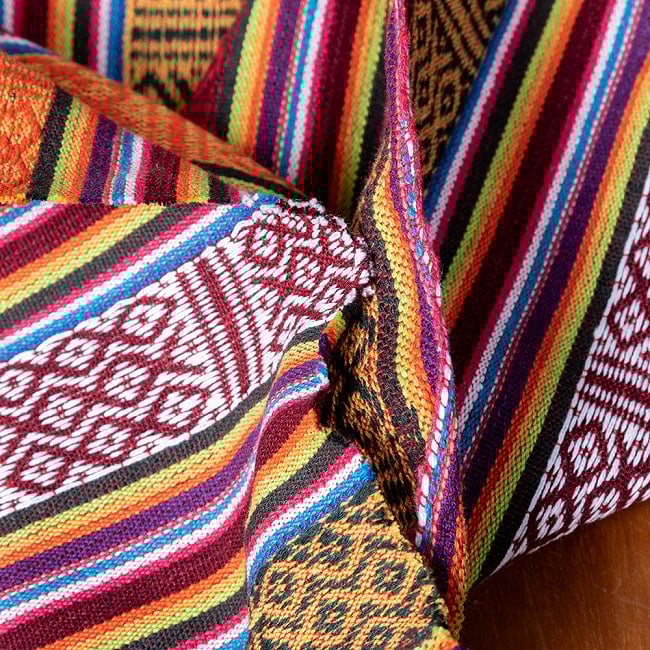 【3個セット】〔50cm切り売り〕ネパール伝統のコットン織り生地　薄手〔幅約107cm〕 9 - 拡大写真です