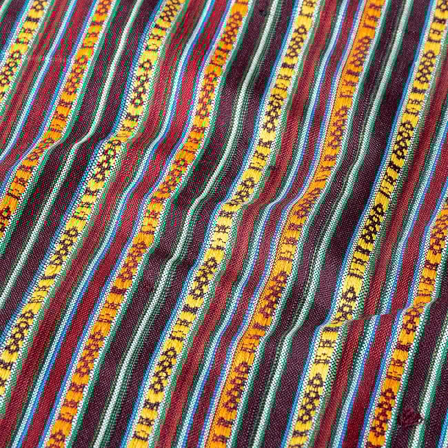 【3個セット】〔50cm切り売り〕ネパール伝統のコットン織り生地　薄手〔幅約152cm〕 5 - さらに拡大写真です