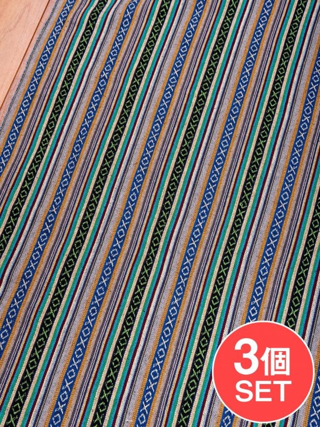 【3個セット】〔50cm切り売り〕ネパール伝統のコットン織り生地　厚手〔幅約116cm〕の写真商用利用可,セット,ネパールゲリ,アジアン 生地,切り売り,量り売り 布,アジア布,計り売り,ファブリック,テーブルクロス,ソファカバー,カーテン