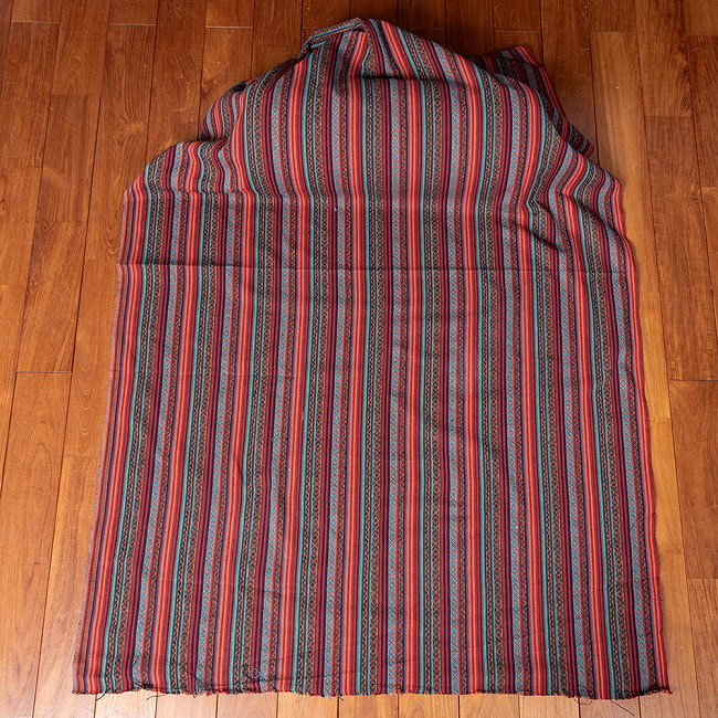 【3個セット】〔50cm切り売り〕ネパール伝統のコットン織り生地 厚手〔幅約119cm〕 3 - 生地を広げてみたところです。横幅もしっかりあります。