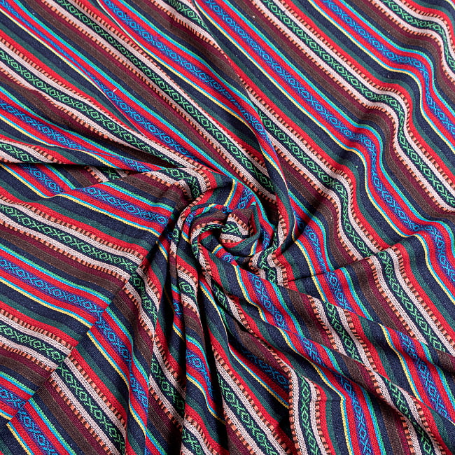 【5個セット】〔50cm切り売り〕ネパール伝統のコットン織り生地 厚手〔幅約121cm〕 5 - 厚みも十分あるしっかりとした生地です