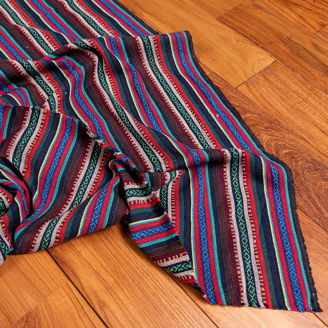 【5個セット】〔50cm切り売り〕ネパール伝統のコットン織り生地 厚手〔幅約121cm〕 6 - 縁の部分の拡大写真です