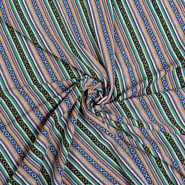 【5個セット】〔50cm切り売り〕ネパール伝統のコットン織り生地　厚手〔幅約116cm〕 5 - 厚みも十分あるしっかりとした生地です