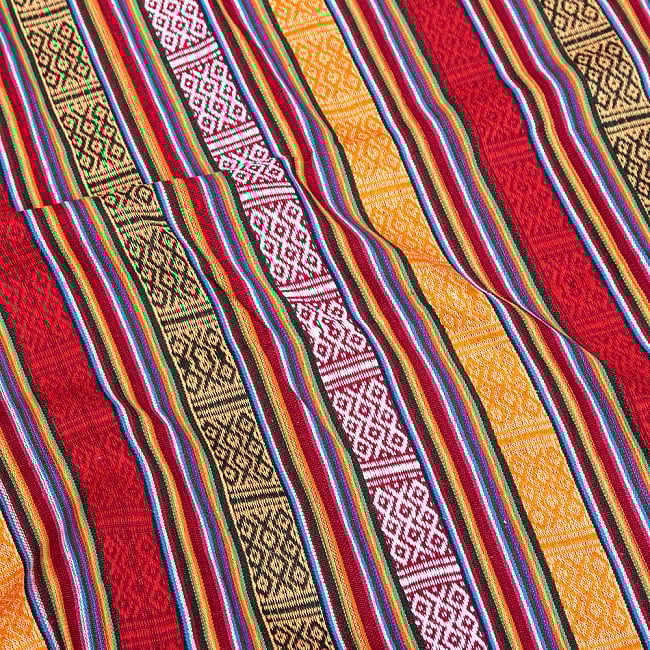 【5個セット】〔50cm切り売り〕ネパール伝統のコットン織り生地　厚手〔幅約106cm〕 4 - 拡大写真です