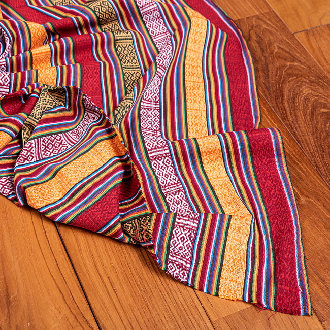 【5個セット】〔50cm切り売り〕ネパール伝統のコットン織り生地　厚手〔幅約106cm〕 6 - 縁の部分の拡大写真です