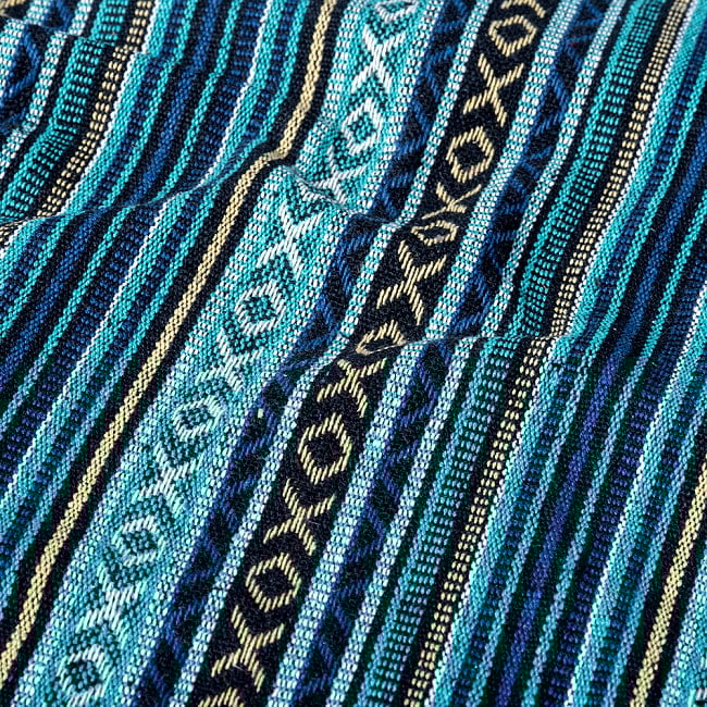 【4個セット(合計2m分)】〔50cm切り売り〕ネパール伝統のコットン織り生地 厚手〔幅約123cm〕 5 - さらに拡大写真です