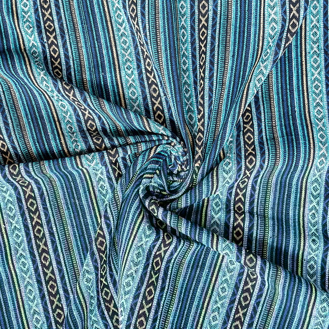 【4個セット(合計2m分)】〔50cm切り売り〕ネパール伝統のコットン織り生地 厚手〔幅約123cm〕 6 - よい雰囲気です