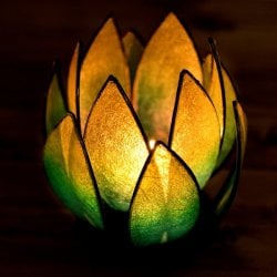 ロータスのキャンドルスタンド - 青(MTR-DCR-198)