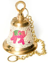 装飾入ブラスのベル-大(直径：13.5cm 高さ:19cm)の商品写真