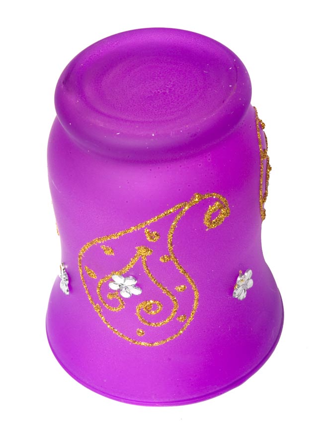 キラキラキャンドルグラス【高さ:9.5cm*横:7.5cm】-パープル 3 - 裏側はこんな感じです。