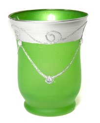 キラキラキャンドルグラス【高さ:9.5cm*横:7.5cm】-グリーンの商品写真