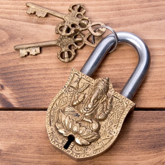 アンティック風南京錠 - ガネーシャの写真