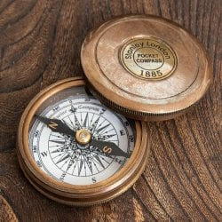 【直径約5.5cm】大英帝国時代風 アンティークコンパス - Stanley London