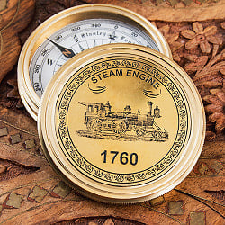【直径約7.6cm】大英帝国時代風 アンティークコンパス[蓋付き]  - STEAM ENGINE - サブ3