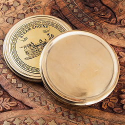 【直径約7.6cm】大英帝国時代風 アンティークコンパス[蓋付き]  - STEAM ENGINE - サブ4