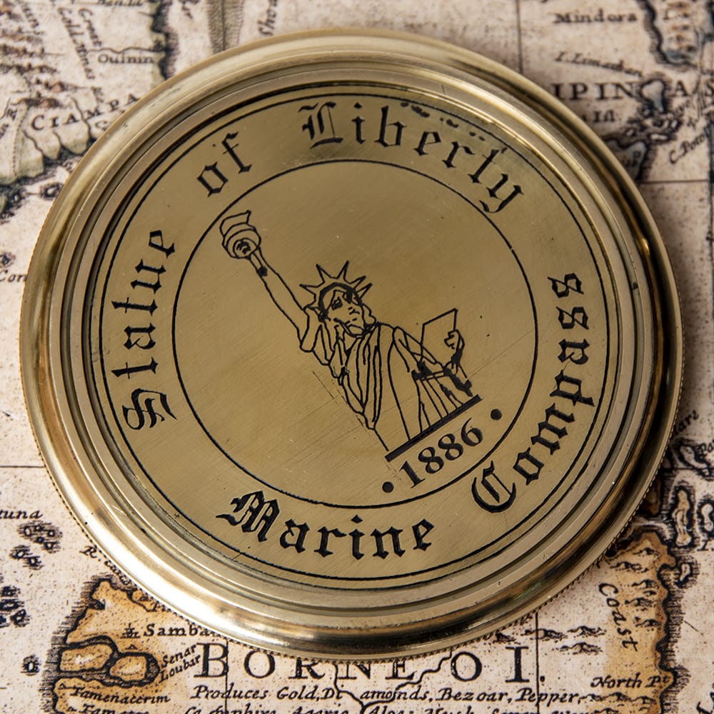 直径約7.6cm】大英帝国時代風 アンティークコンパス[蓋付き] - STATUE