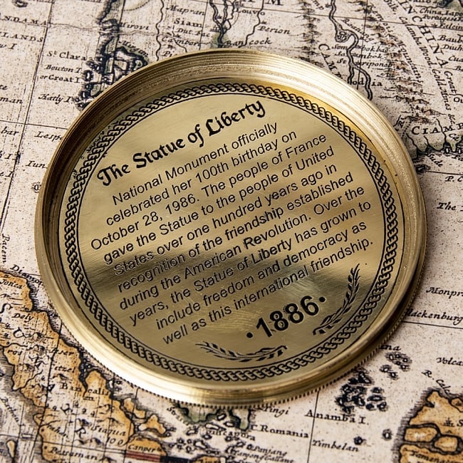直径約7.6cm】大英帝国時代風 アンティークコンパス[蓋付き] - STATUE