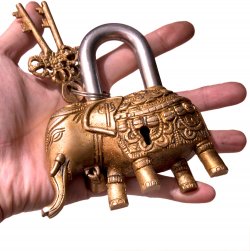 アンティック風南京錠- ぞうさん - サブ5