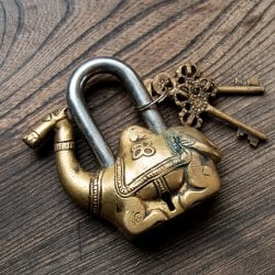 アンティーク風 インドの南京錠 らくだ(MTR-DCR-501)