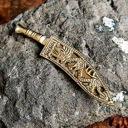 ネパールの ククリナイフ型 ペーパーナイフ レターオープナー 約：10.5cm - サブ5