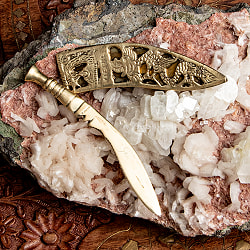 ネパールの ククリナイフ型 ペーパーナイフ レターオープナー 約：12cm - サブ4