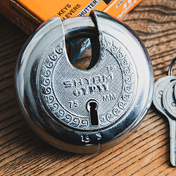 インドの南京錠 ラウンドタイプ SHYAM GYPSY 7.5cm x 7.5cm程度 - サブ2