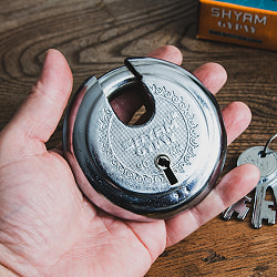 インドの南京錠 ラウンドタイプ SHYAM GYPSY 8.5cm x 8.5cm程度 - サブ5