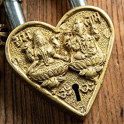 アンティック風南京錠 ガネーシャ＆ラクシュミ - サブ2