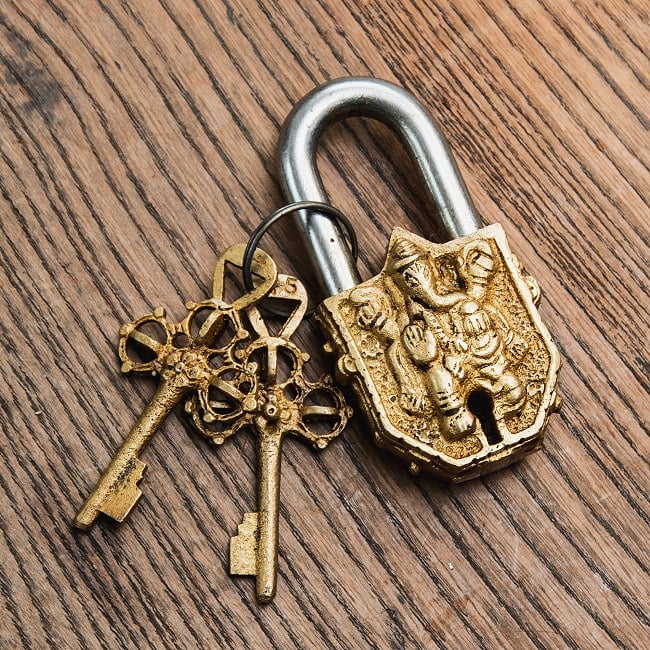 アンティーク調 ミニ南京錠 ガネーシャの写真