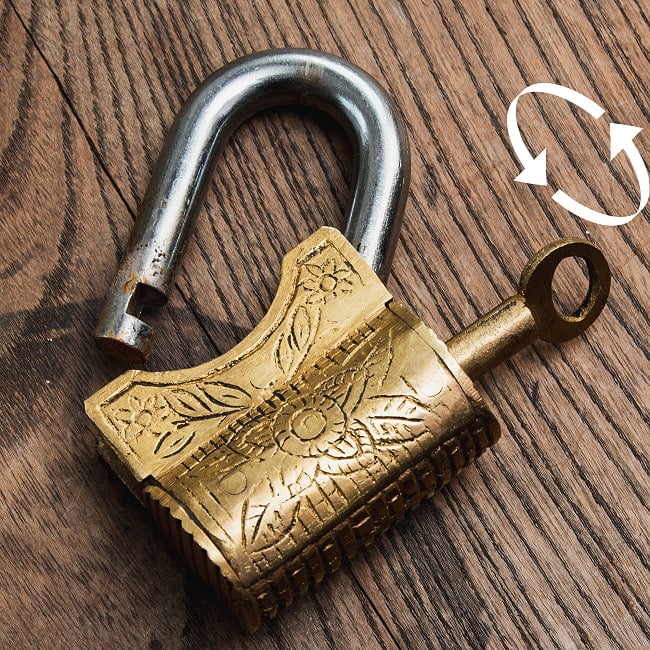 アンティーク調 インドのからくり南京錠 6 - 実際に解錠してみた様子です。