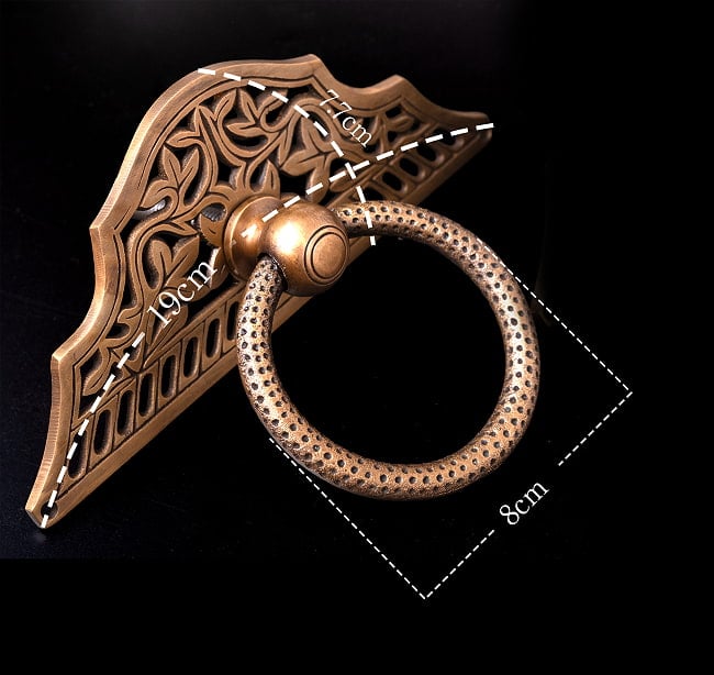 【一点もの】ブラス アジアンアンティック風ドアハンドル 10 - サイズです