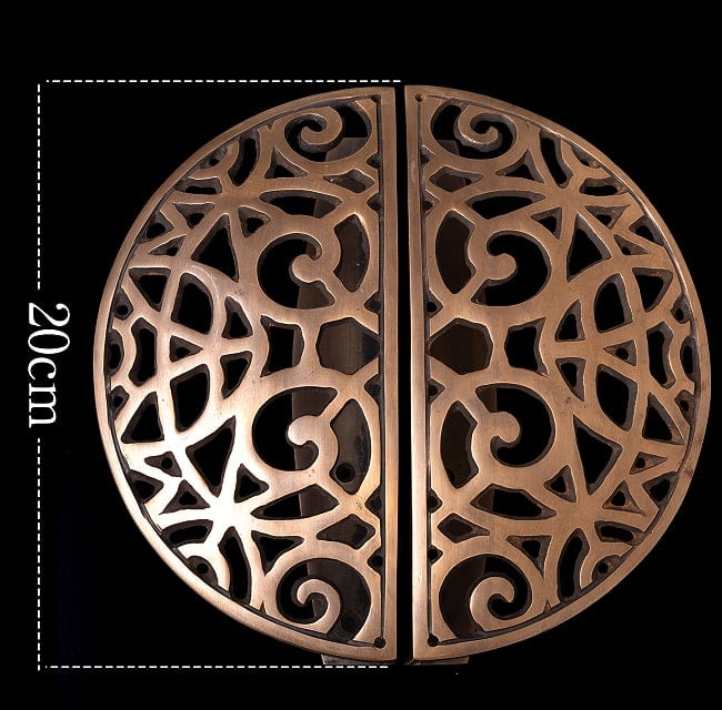 【一点もの】ブラス アジアンアンティック風ドアハンドル 10 - サイズです