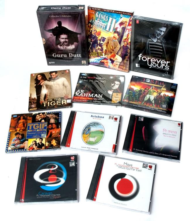 インドCDの福袋[MP3CD1枚、CD8枚、DVD2枚セット] の通販[送料無料