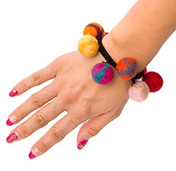 フェルトヘアーバンド まるまる - 黄色×オレンジ系 - サブ3