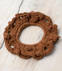 ネパールコットンのシンプルシュシュ　【ブラウン】の商品写真