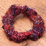 [直径：約6cm]カラフルリサイクル・シルクのシュシュの商品写真