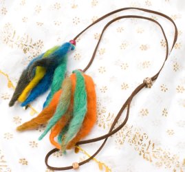 何通りも楽しめる！ヒッピーヘアバンド　【フェルト・グリーン系】の商品写真