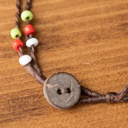 カラフルビーズのシンプルアンクレット　赤系アソート - サブ3