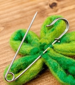 フェルトの大きなお花ブローチ　キルトピン - 黄緑×緑 - サブ3