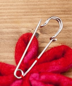 フェルトの大きなお花ブローチ　キルトピン - ピンク×赤 - サブ3